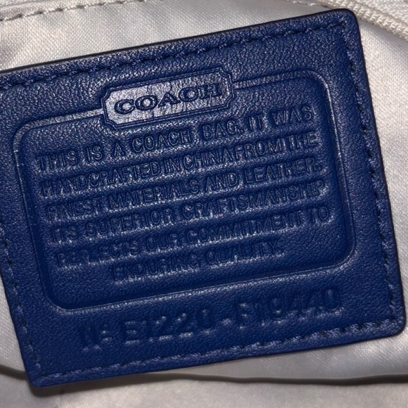 Coach Blue Patent Leather/ Nylon Tote Bag - Picture 5 of 9